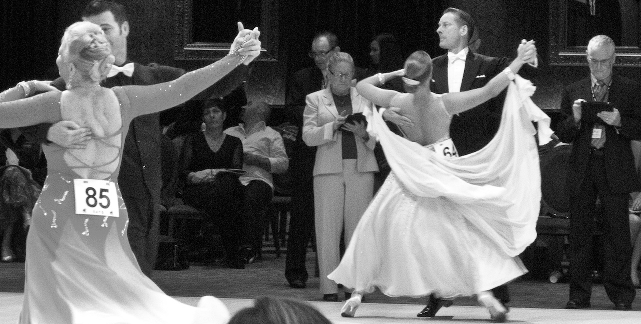 Dancers and judges at a dance competition